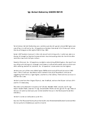 A preview of a PDF biography for Bottomley, Herbert